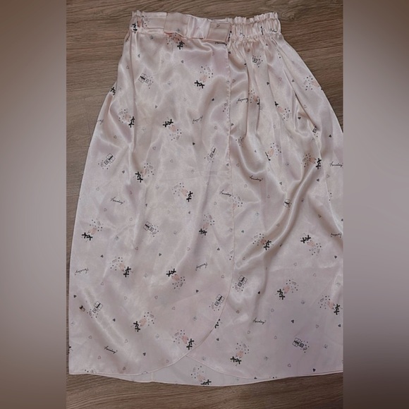 Pink champagne pattern velcro wrap skirt - Picture 1 of 2